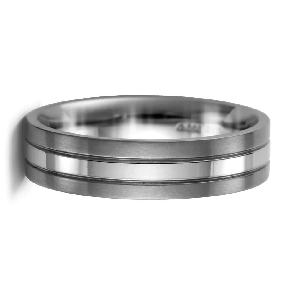 Titanium and palladium wedding ring