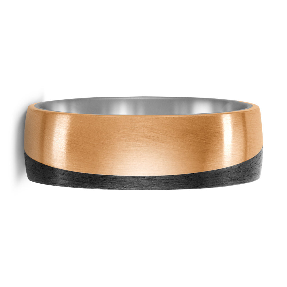 Bronze and Carbon Fibre men's wedding ring