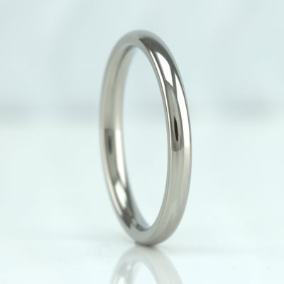2mm polished titanium wedding ring for woman in a classic court shape
