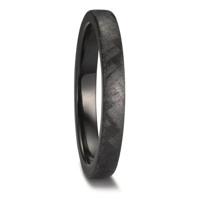 Textured Black Zirconium wedding ring 3mm or 4mm