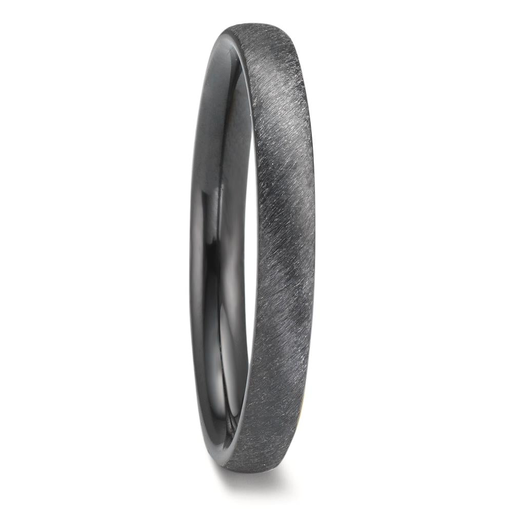 Womans black wedding ring band in zirconium 3mm