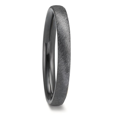 Womans black wedding ring band in zirconium 3mm
