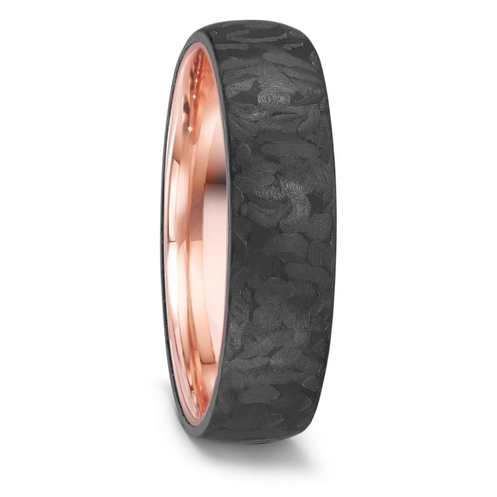 Forged Carbon Fibre & Rose Gold Wedding ring band
