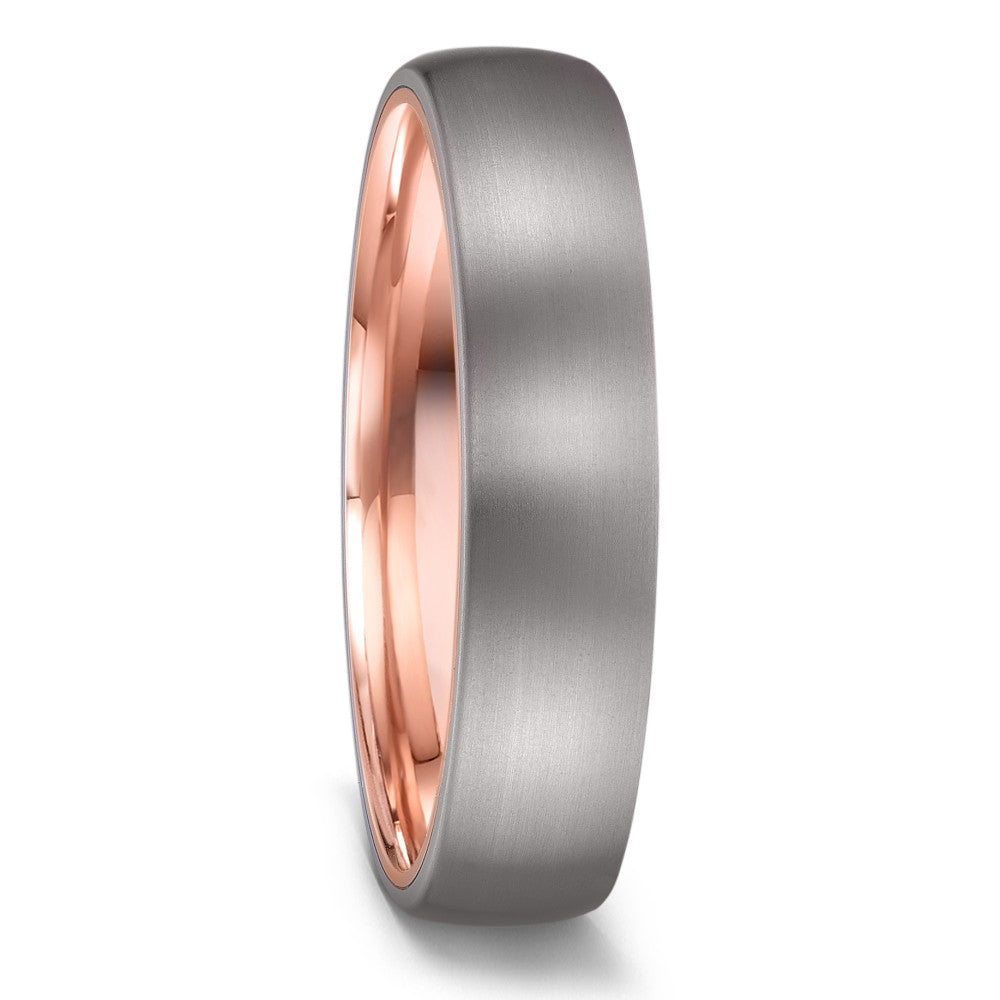 Titanium & 14K Rose Gold Sleeve, Ultra comfort fit, Wedding Ring