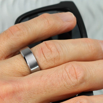 7mm tantalum wedding ring band bevelled chamfered edges