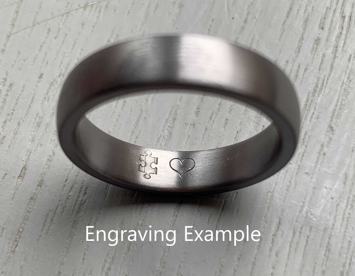 Brushed Titanium Wedding Ring (5 to 6mm) Ultra comfort