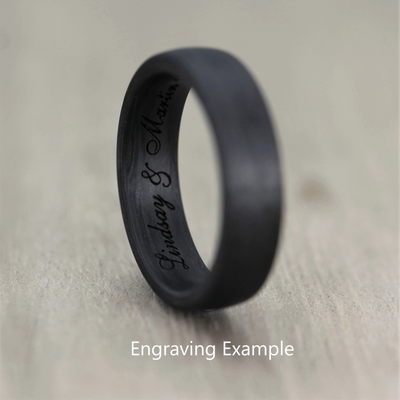 Black Carbon Fibre Ring & 14k Rose Gold Inlay