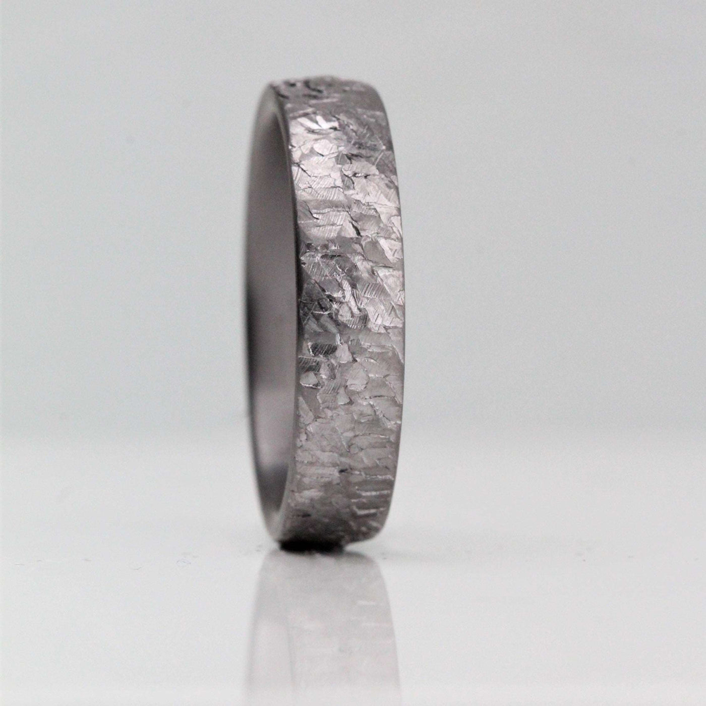 textured tantalum wedding ring for men and woman in 6mm brushed finish