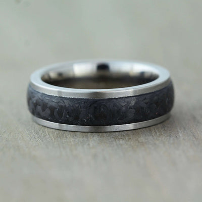 Titanium & Textured Carbon Fibre Ring with FREE Engraving!