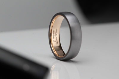 Tantalum & 14K Rose Gold Sleeve, Ultra comfort fit, Wedding Ring