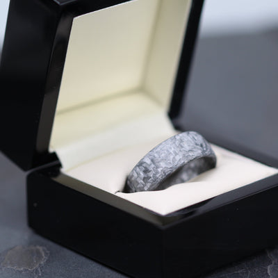 Forged White Carbon Fibre Wedding Ring Band (7 to 9mm)