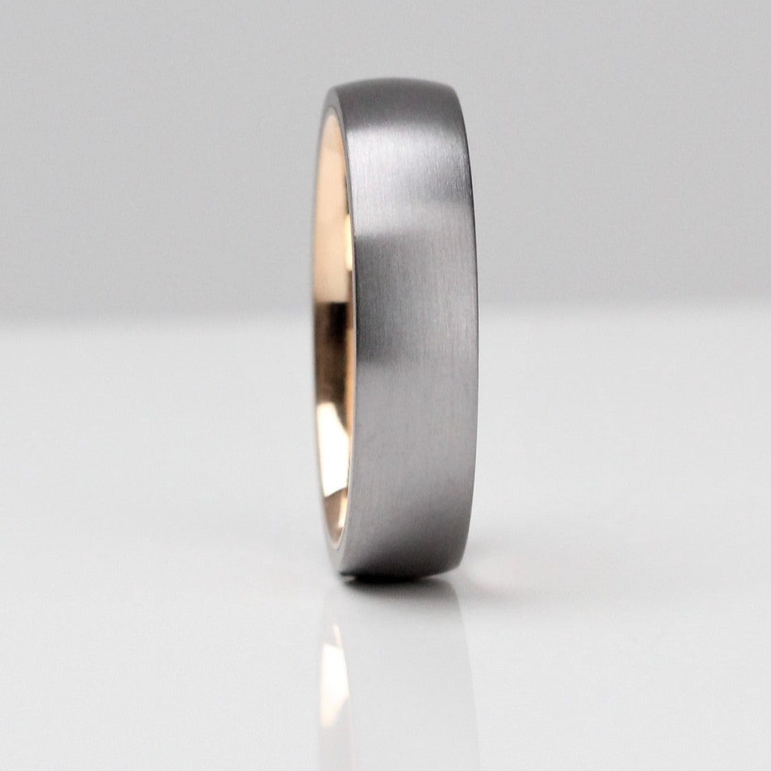 Tantalum & 14K Rose Gold Sleeve, Ultra comfort fit, Wedding Ring