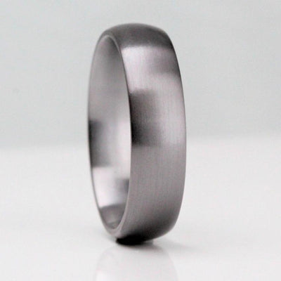 Classic court shape Tantalum wedding ring. 6mm wide in a brushed finish