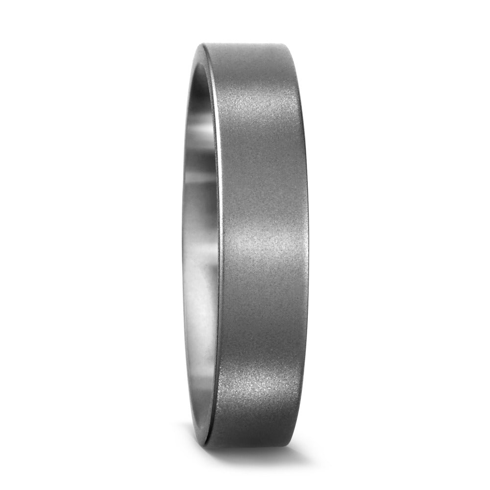 Titanium Wedding Ring Band. Flat court shape brushed/matt finish for men uk 5mm