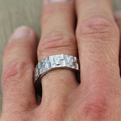 Titanium, Textured Ring with FREE Engraving!  8 to 10mm Width