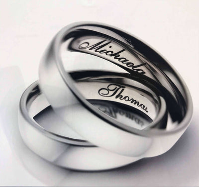 Carbon Fibre & Titanium Wave, Comfort fit Wedding Ring - Free Engraving!