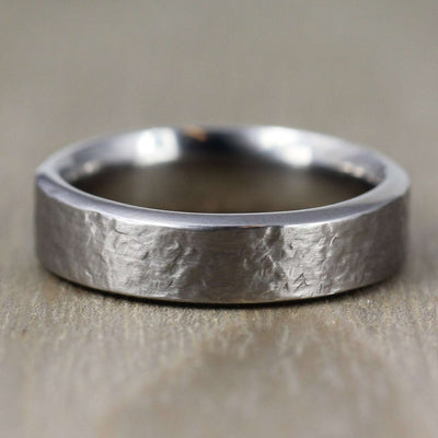 6mm Titanium wedding Ring band, Distressed Finish, Comfort Fit