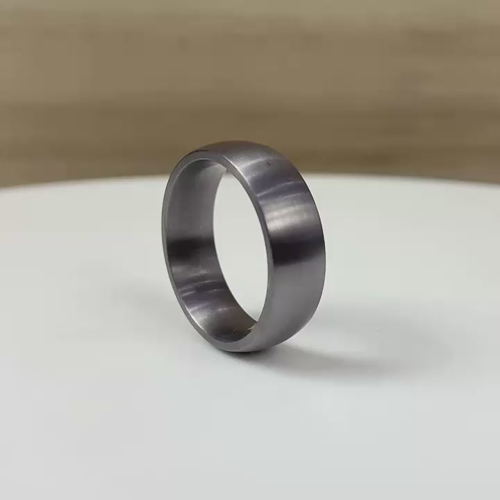 TANTALUM, Brushed finish, Wedding Ring with Free engraving (7 or 8mm)