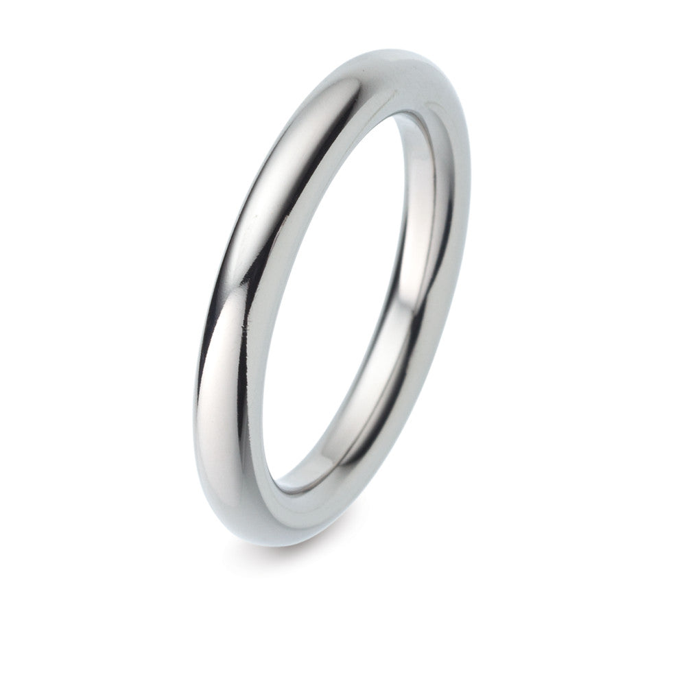 Titanium wedding ring for woman and men 3mm wide polished round shape