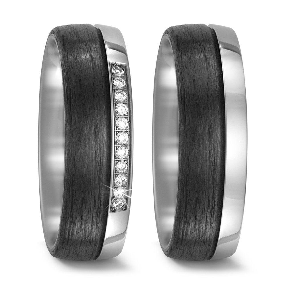 Titanium & Carbon Fibre Wedding Ring Set