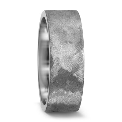 Textured, Flat Court Titanium, Ring with FREE Engraving! Available in widths 8 to 10mm