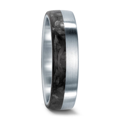 steel and carbon fibre wedding ring