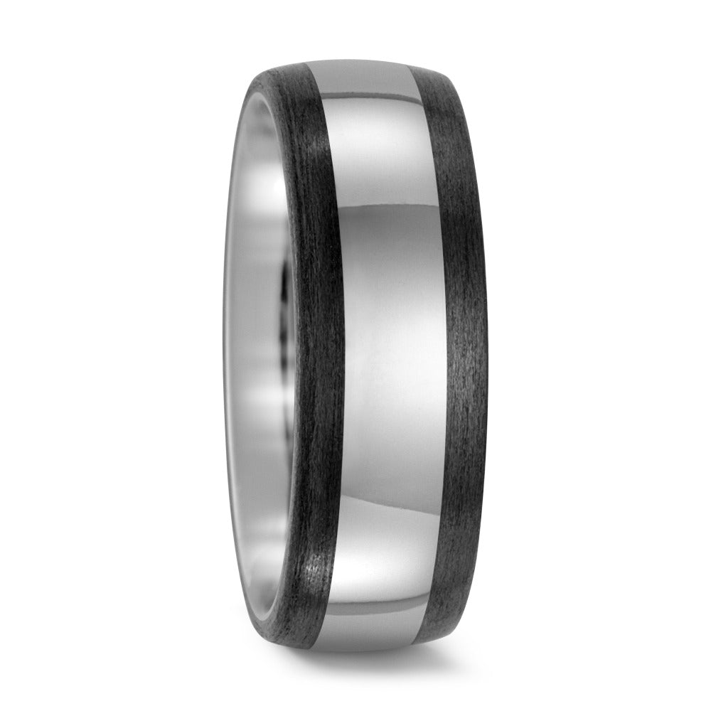 Titanium and Carbon Fibre Weddding ring for nmen in 8mm wide