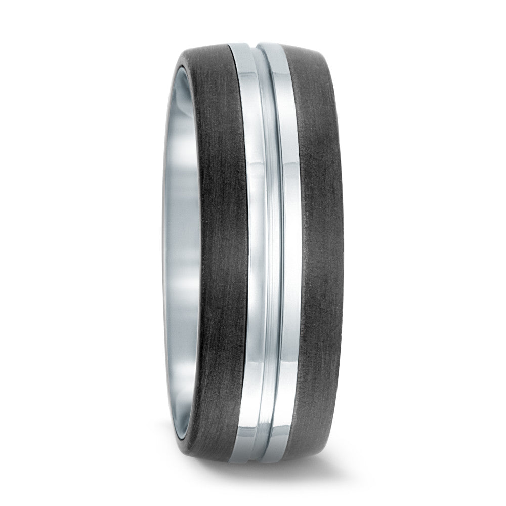 Stainless Steel & Carbon Fibre wedding ring