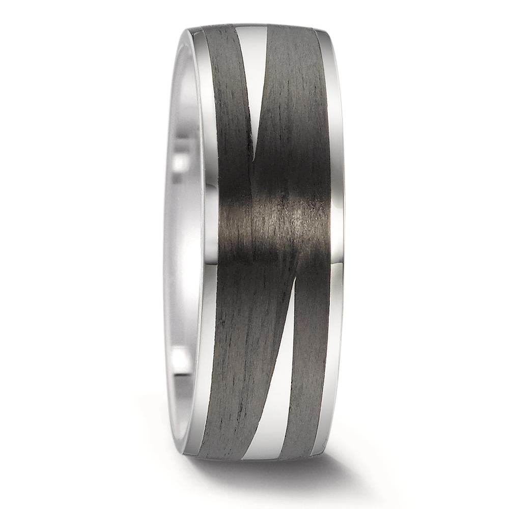 Stainless Steel & Carbon Fibre wedding ring 7mm wide