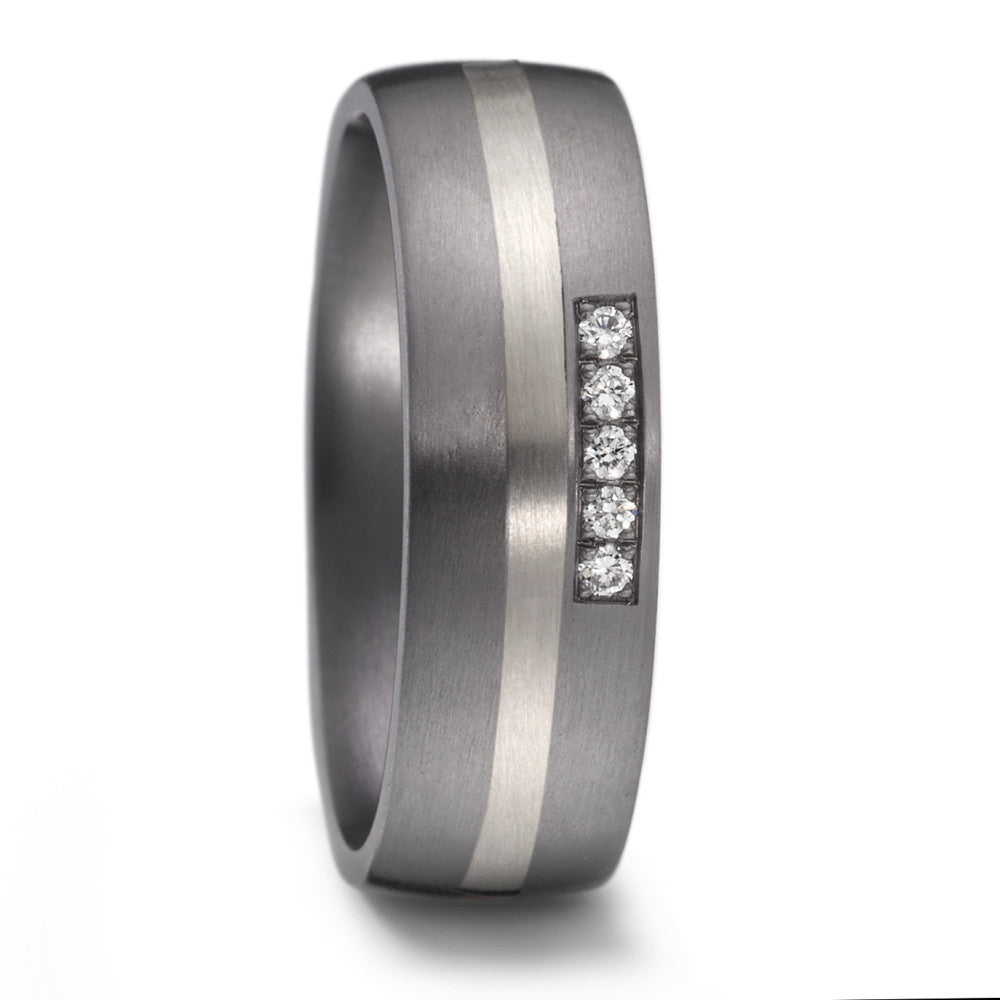 Tantalum, Palladium & Diamond, Ultra comfort fit, Wedding Ring