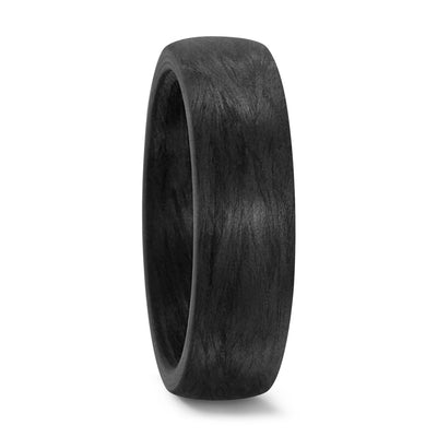 Carbon fibre wedding ring band uk for men. classic court shape brushed