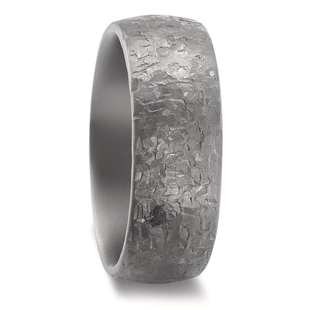 TANTALUM - Structured surface, Ultra comfort fit, Wedding Ring (7 or 8mm)