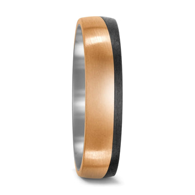 Carbon fibre and Bronze wedding ring band. black mans ring. black mans wedding ring band uk
