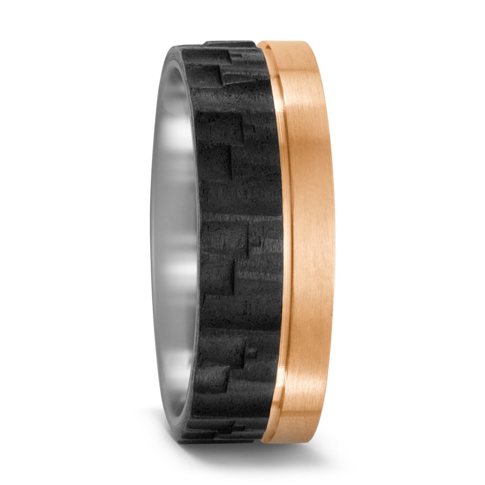Bronze and Black Carbon Fibre Wedding Ring 8mm