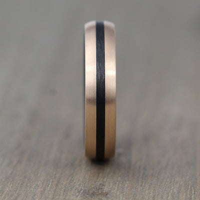 The Path Carbon Fibre & Rose Gold Wedding Ring