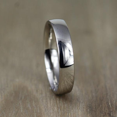 Polished Titanium, Ultra comfort fit, Wedding Ring (5 to 6mm)
